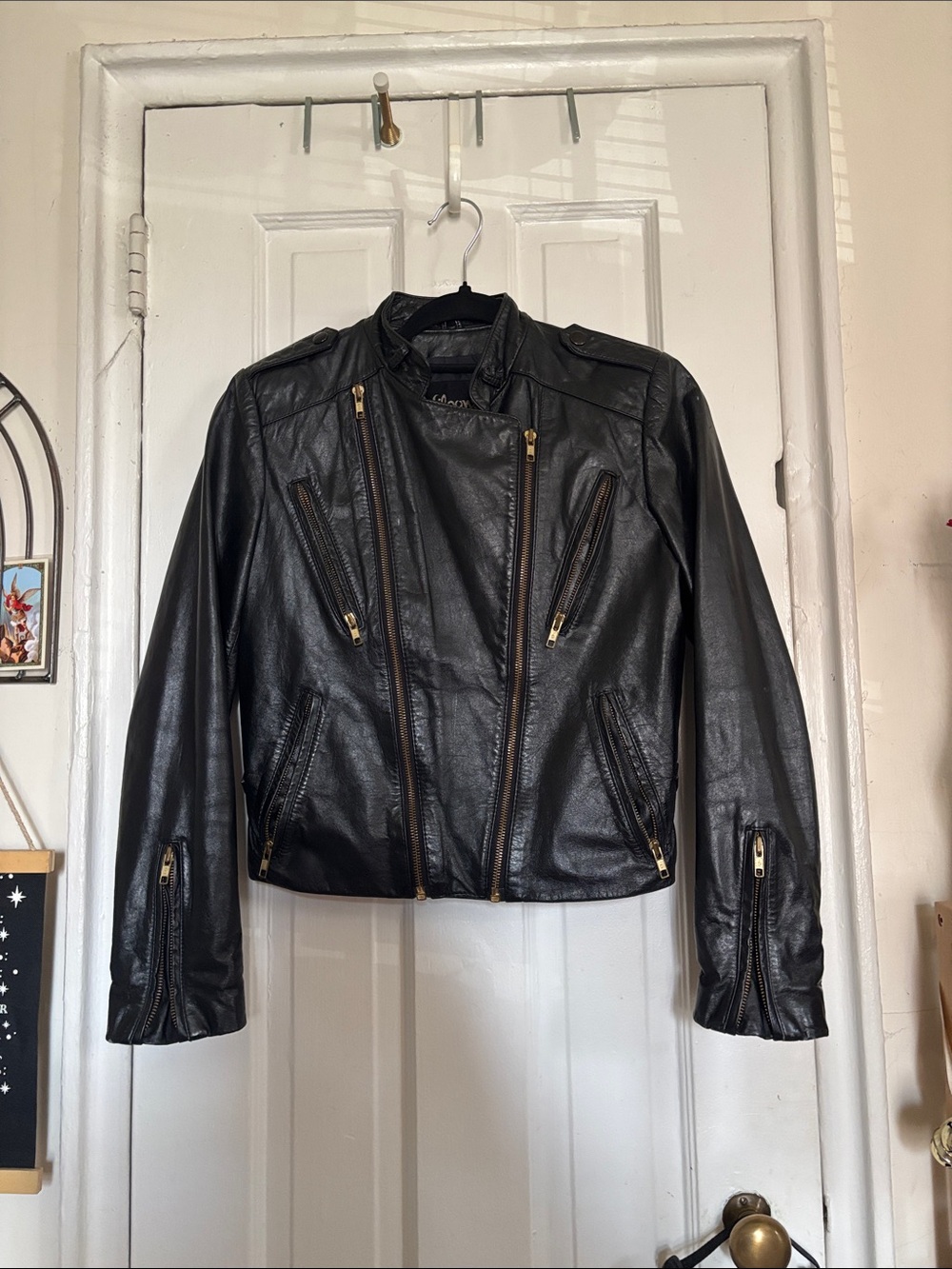 Wilsons Leather Black Moto Zip-Front Leather Jacket